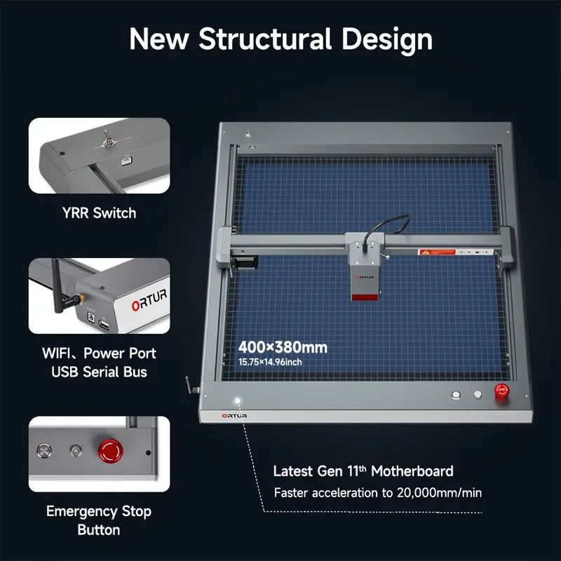 Ortur LM3 Laser Engraving & Cutting Machine 20,000mm/min (20W/10W)