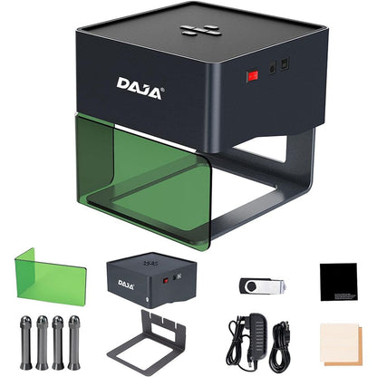 DAJA DJ6 Pro Laser Engraver with Higher Columns Portable Laser Engraving Machine Kits for DIY Supports Win/Mobile System/Offline Laser Cutter (Working area 3.15 * 3.15 inches)